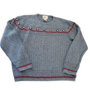 CHRISTOPHER & BANKS patriotic granny sweater M primitive country cottagecore